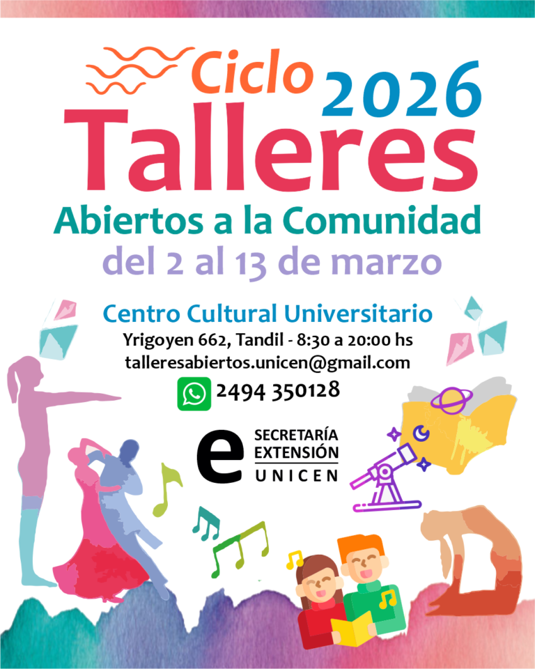 Extensión UNICEN abre inscripción a Talleres Abiertos a la Comunidad